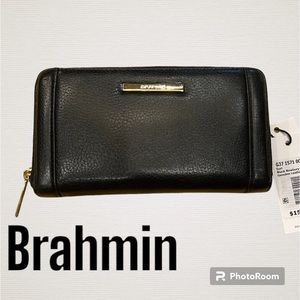 Brahmin black Newbury soft genuine leather wallet